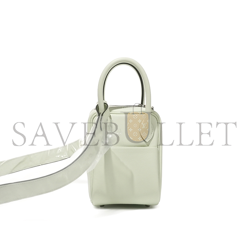 HERMES MASTER MINI LINDY 20 VERT FIZZ SWIFT PALLADIUM HARDWARE (19*12.5*9cm)